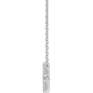 Sterling Silver 1/6 CTW Lab-Grown Diamond Sideways Cross 16-18" Necklace
