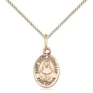 14kt Gold Saint Mary Mackillop Medal Engraved Catholic Saint Jewelry