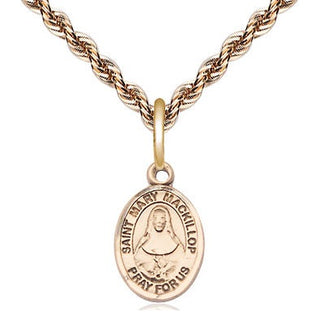 14kt Gold Saint Mary Mackillop Medal Engraved Catholic Saint Jewelry
