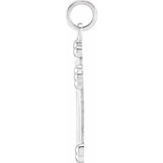 14K White Cross Pendant