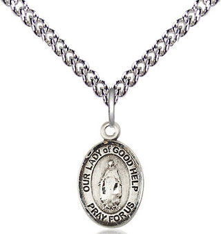 Sterling Silver Our Lady Of Good Help Medal Religious and Catholic Jewelry Engraved Catholic Saint Jewelry