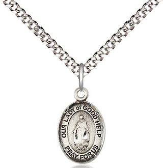 Sterling Silver Our Lady Of Good Help Medal Religious and Catholic Jewelry Engraved Catholic Saint Jewelry