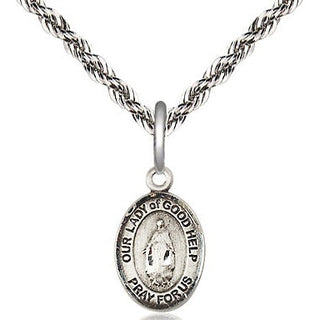 Sterling Silver Our Lady Of Good Help Medal Religious and Catholic Jewelry Engraved Catholic Saint Jewelry