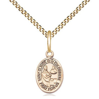 14kt Gold Filled Saint Claude de la Colombiere Medal Religious and Catholic Jewelry Engraved Catholic Saint Jewelry