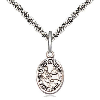 Sterling Silver Saint Claude de la Colombiere Medal Religious and Catholic Jewelry Engraved Catholic Saint Jewelry