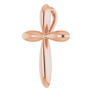 14K Rose 17x13 mm Cross Pendant