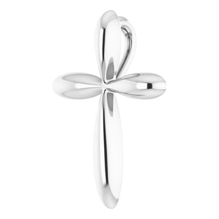 14K White 17x13 mm Cross Pendant