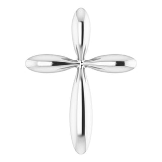Platinum 17x13 mm Cross 16-18" Necklace