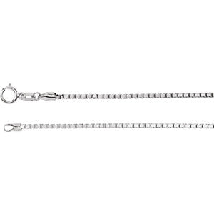 18-inch Diamond Cut Box Chain - 14K White Gold