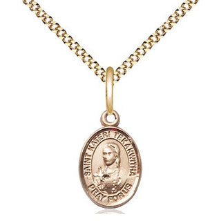 14kt Gold Filled Saint Kateri Tekakwitha Medal Religious and Catholic Jewelry Engraved Catholic Saint Jewelry