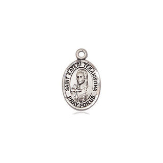 Pewter Saint Kateri Tekakwitha Medal Engraved Catholic Saint Jewelry