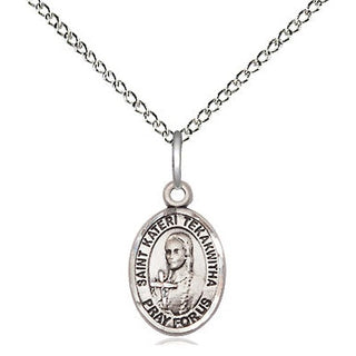 Sterling Silver Saint Kateri Tekakwitha Medal Religious and Catholic Jewelry Engraved Catholic Saint Jewelry