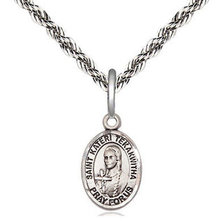 Sterling Silver Saint Kateri Tekakwitha Medal Religious and Catholic Jewelry Engraved Catholic Saint Jewelry