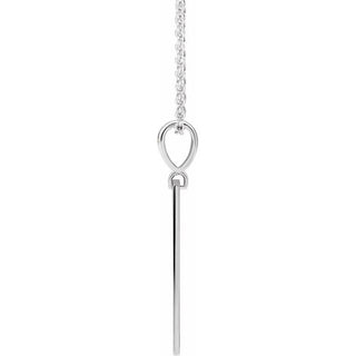 14K White Blessed Bar 16-18" Necklace
