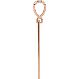 14K Rose 27.2x4 mm Blessed Bar Pendant