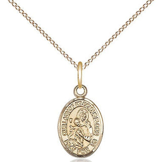 14kt Gold Filled Our Lady of the Precious Blood Medal Religious and Catholic Jewelry Engraved Catholic Saint Jewelry