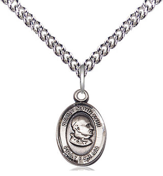 Sterling Silver Saint John Xxiii Medal Religious and Catholic Jewelry Engraved Catholic Saint Jewelry