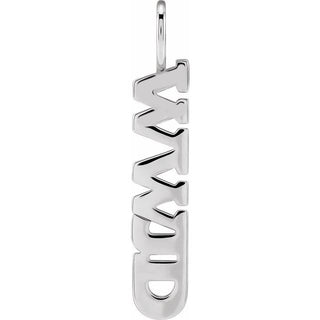 14K White WWJD Charm/Pendant