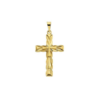 18K Yellow 29x19.5 mm Cross Pendant