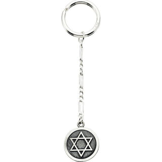Sterling Silver 23 mm Star of David Key Chain