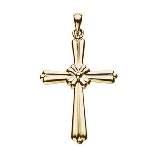 14K Yellow Cross Pendant