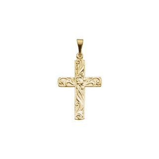 14K Yellow 20.5x15 mm Cross Pendant  
