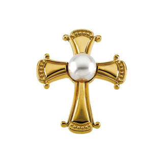 14K Yellow Cultured White Akoya Pearl Pendant