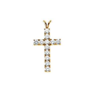 14K Yellow 1 1/5 CTW Natural Diamond Cross Pendant
