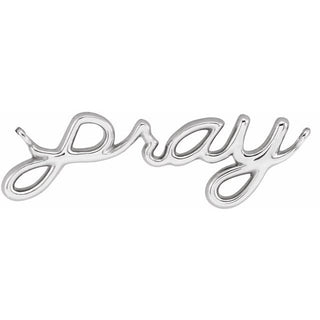 10K White 23.1x7.37 mm Pray Necklace Center