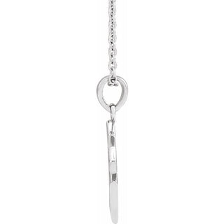 Platinum 18.3x9 mm Cross 16-18" Necklace