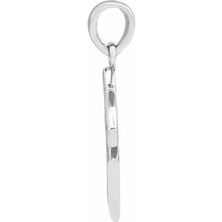 Platinum 18.3x9 mm Cross Pendant