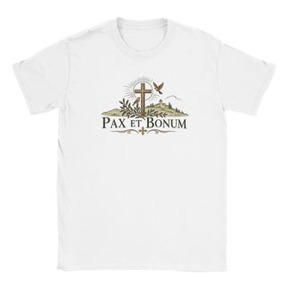 St. Francis of Assisi Pax et Bonum Cross and Birds T-Shirt - view 3