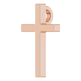 14K Rose 12x7.6 mm Cross Pendant