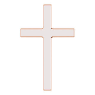 14K Rose 12x7.6 mm Cross Pendant