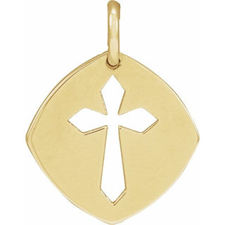 14K Yellow 12.75x9.99 mm Pierced Cross Pendant