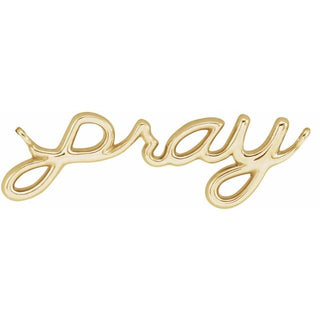 18K Yellow 23.1x7.37 mm Pray Necklace Center