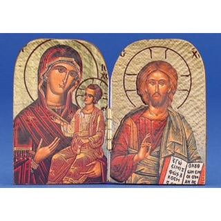 Greek Icon - Diptych - ODIGITRIA/ PANTOCRATOR