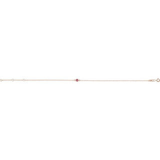 14K Rose Natural Pink Tourmaline Bezel-Set Solitaire 6 1/2-7 1/2" Bracelet
