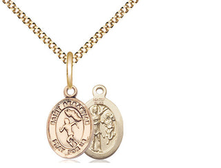 14kt Gold Filled Saint Sebastian Track and Field Medal Religious and Catholic Jewelry