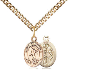 14kt Gold Filled Saint Sebastian Track and Field Medal Religious and Catholic Jewelry