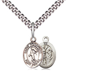 Pewter Saint Sebastian Track and Field Medal Religious and Catholic Jewelry