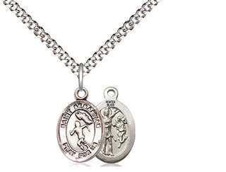 Pewter Saint Sebastian Track and Field Medal Religious and Catholic Jewelry