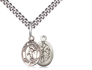 Pewter Saint Sebastian Track and Field Medal Religious and Catholic Jewelry