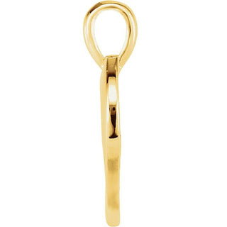 14K Yellow Heartprint Rose Pendant