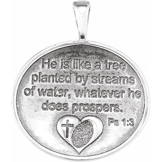 Sterling Silver Heartprint Oak Tree Pendant