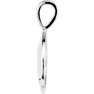 14K White Heartprint Jesus Pendant