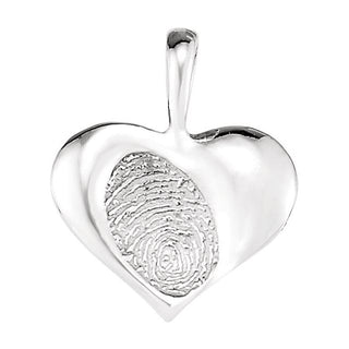 14K White 15.7x13 mm Small Heartprint Pendant
