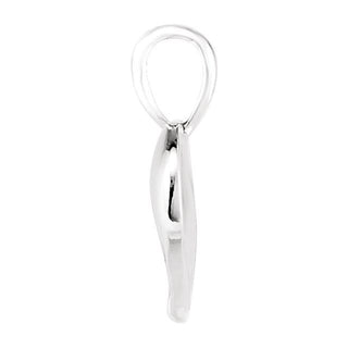 14K White 15.7x13 mm Small Heartprint Pendant