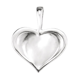 14K White 23.4x23 mm Large Heartprint Pendant