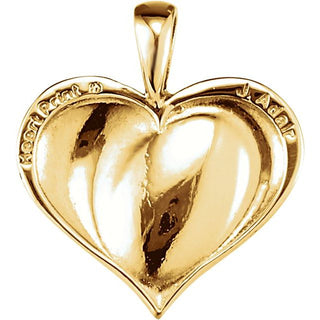 14K Yellow 18.2x17.3 mm Medium Heartprint Pendant